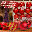 Kit 20 Bolas De Natal Grande 6cm Decorada Lisa Fosca Com Glitter